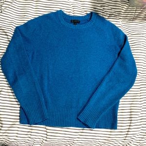J Crew 100% wool sweater in blue.